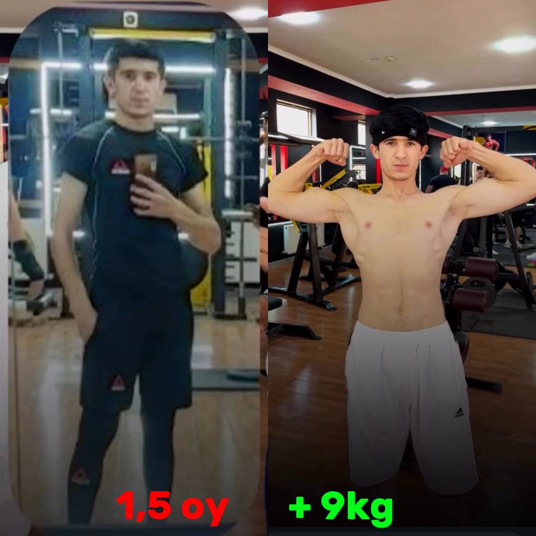 Diyor Q. — Mushak massasi, 1,5 oy, +9 kg