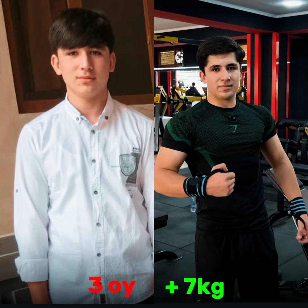 Komil K. — Mushak massasi, 3 oy, +7 kg
