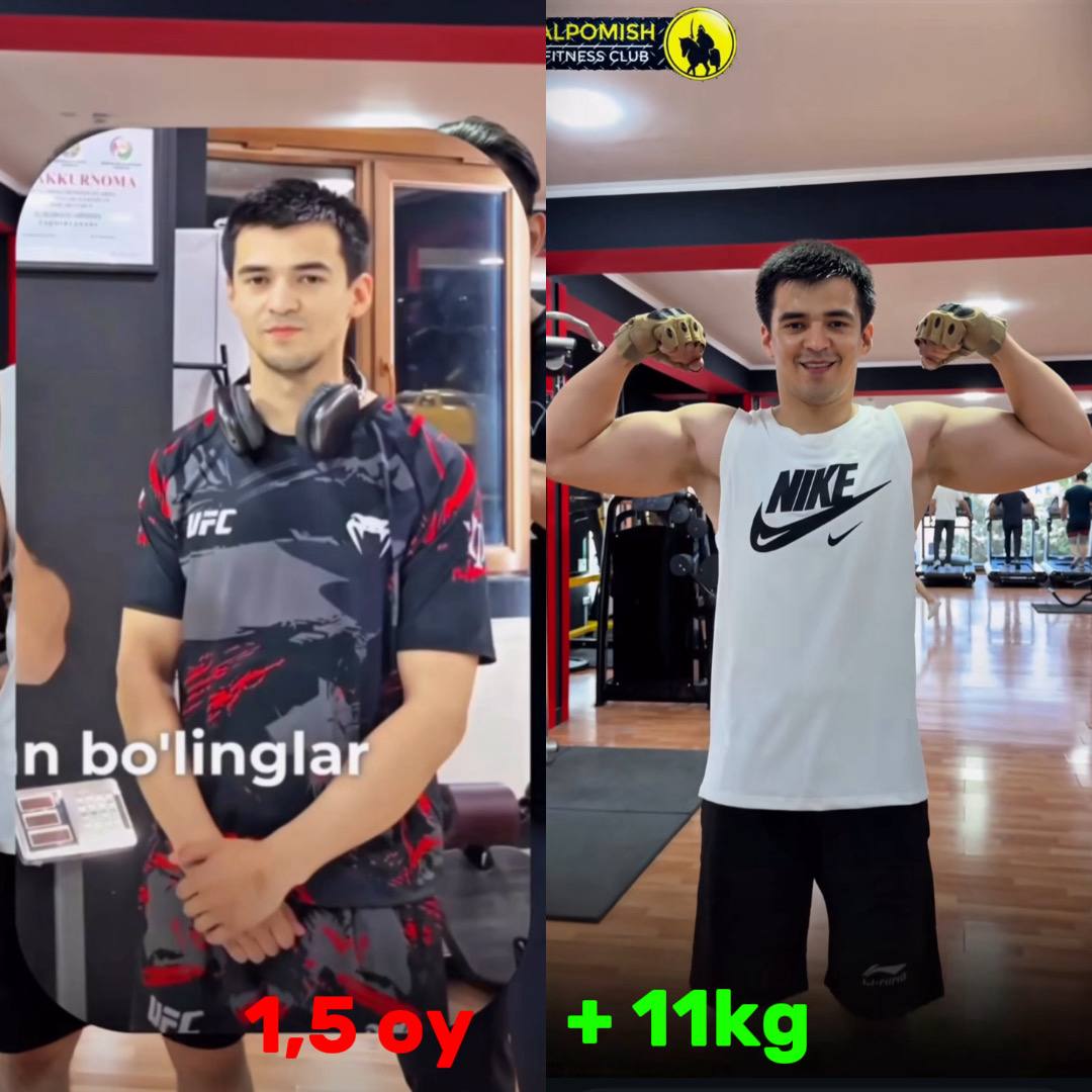 Islom B. — Mushak massasi, 1,5 oy, +11 kg
