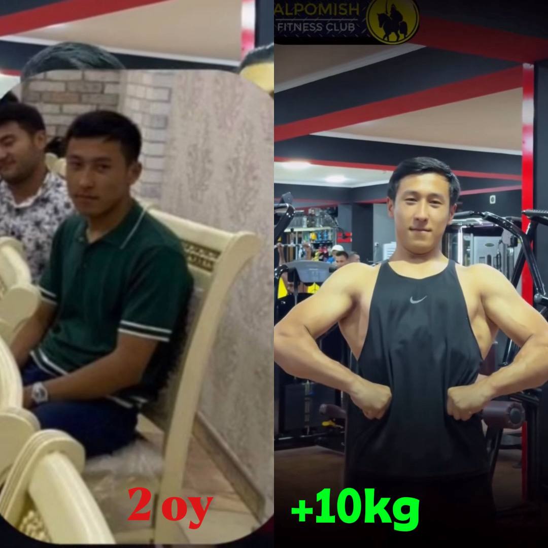 Javohir R. — Mushak massasi, 2 oy, +10 kg