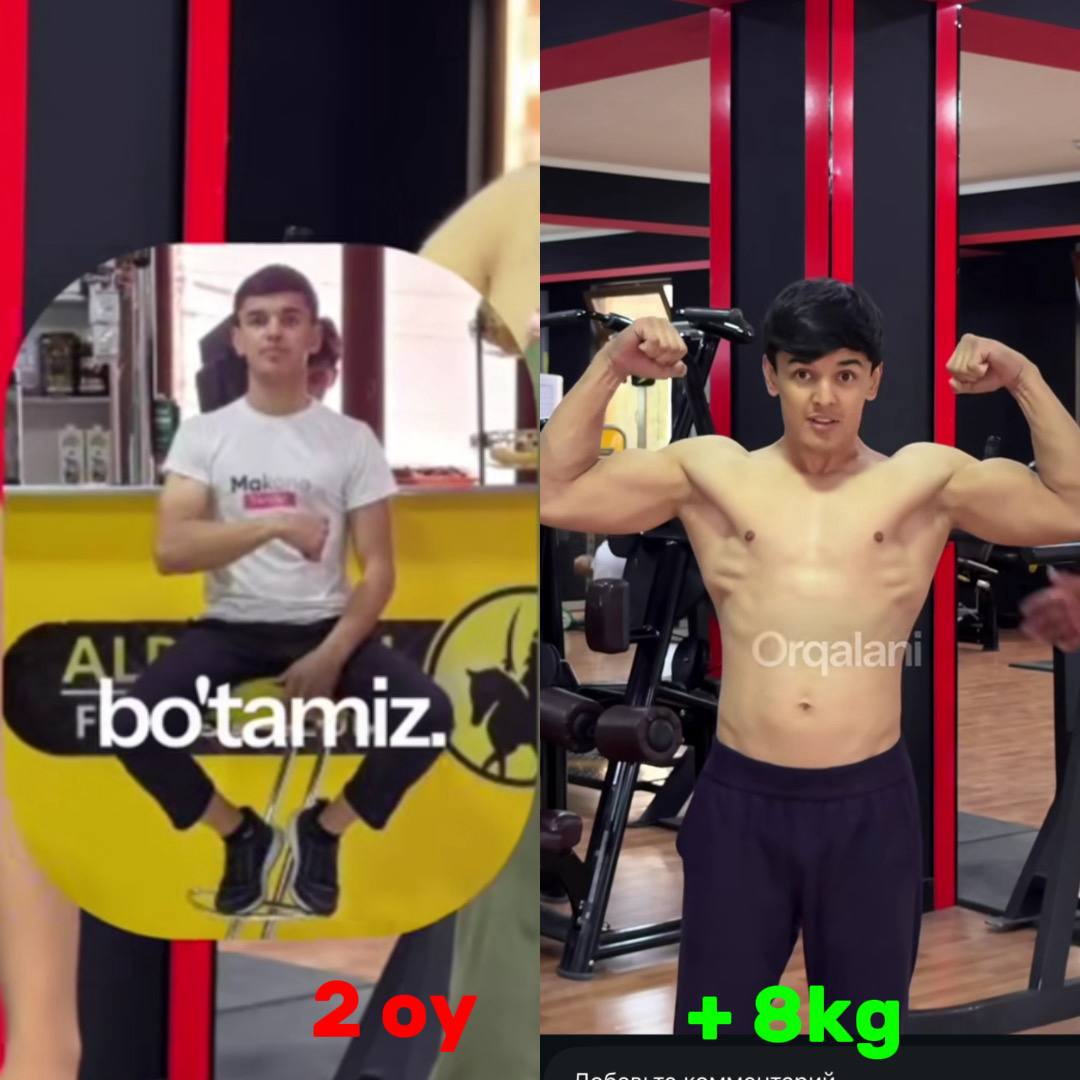 Aziz N. — Mushak massasi, 2 oy, +8 kg