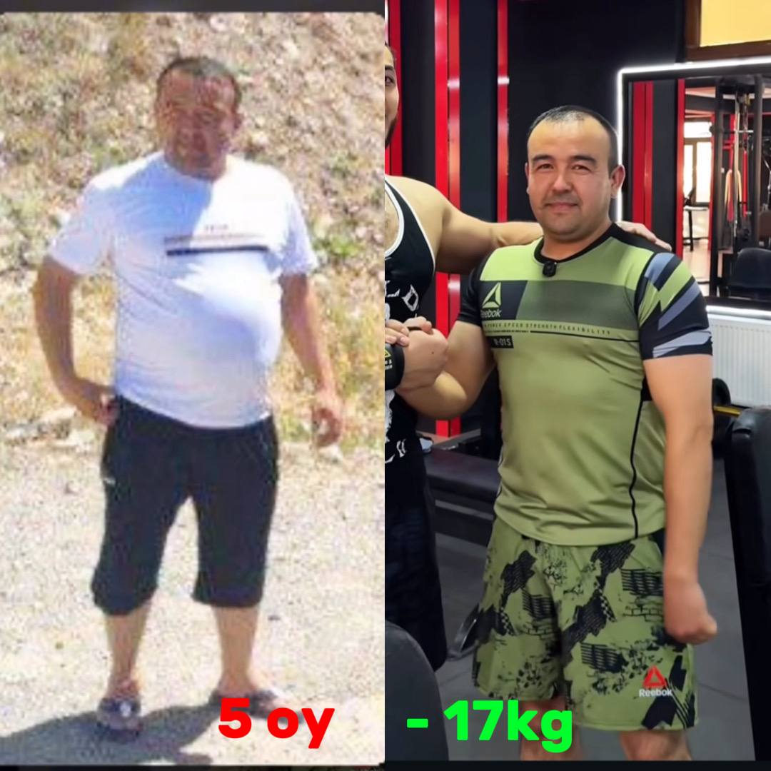 Bahodir T. — Vazn yo‘qotish, 5 oy, −17 kg